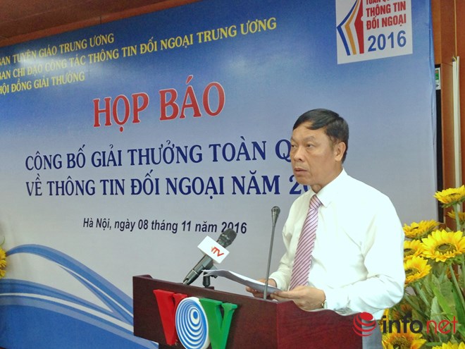 Ông Phạm Văn Linh, Phó Trưởng Ban Tuyên giáo Trung ương, Phó Trưởng Ban Thường trực Ban Chỉ đạo Công tác TTĐN Trung ương, chia sẻ với báo giới thông tin về Giải thưởng toàn quốc về thông tin đối ngoại .