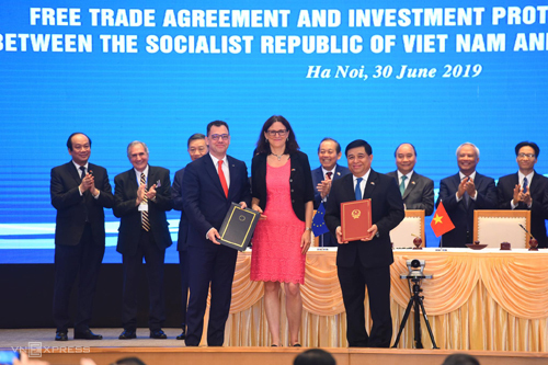 EVFTA và IPA đã được ký kết tại Hà Nội hồi tháng 6/2019. Ảnh: Giang Huy.
