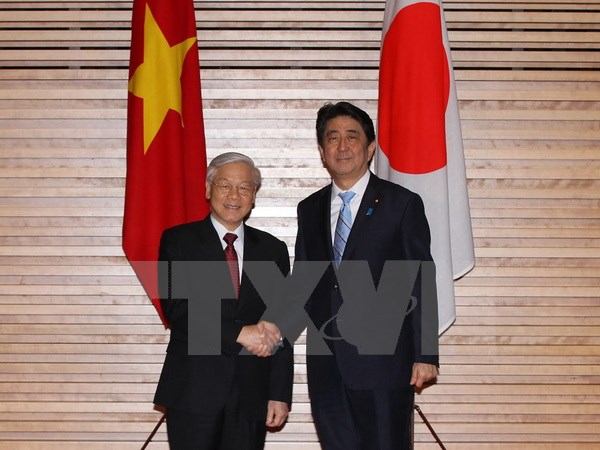Thủ tướng Nhật Bản Shinzo Abe và Tổng Bí thư Nguyễn Phú Trọng
