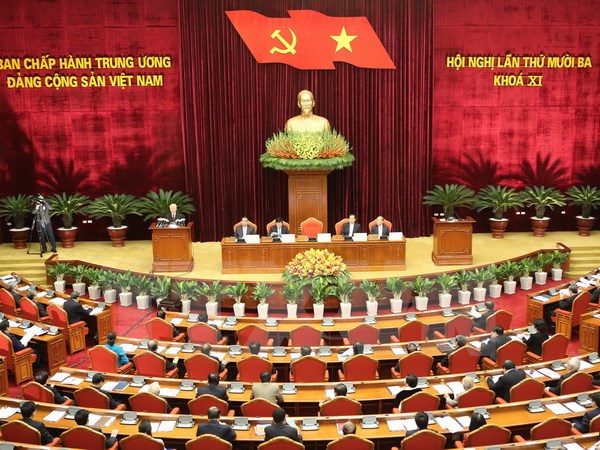 Toàn cảnh Hội nghị lần thứ 13 Ban Chấp hành Trung ương Đảng khóa XI (Ảnh: Vietnam+)