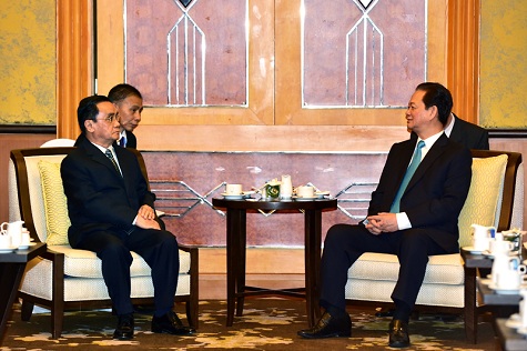 Thủ tướng Nguyễn Tấn Dũng tiếp Thủ tướng Lào Thongsing Thammavong. Ảnh: VGP