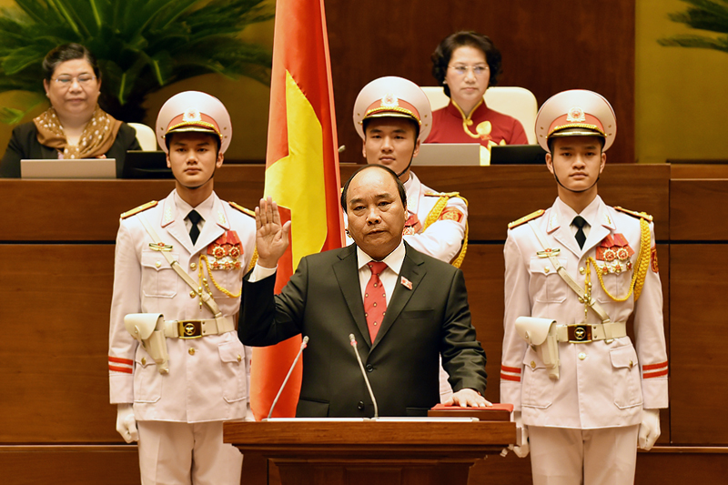 Thủ tướng Nguyễn Xuân Phúc tuyên thệ nhậm chức Thủ tướng Chính phủ (Ảnh: Chinhphu.vn)