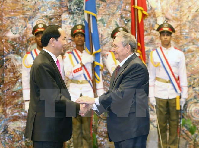 Chủ tịch nước Trần Đại Quang và Chủ tịch Cuba Raul Castro