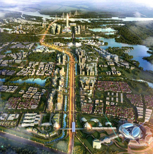 Mô phỏng Dự án đô thị thông minh tại trục Nhật Tân - Nội Bài