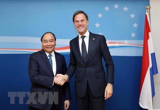 Thủ tướng Nguyễn Xuân Phúc gặp song phương Thủ tướng Vương quốc Hà Lan, Ngài Mark Rutte bên lề Hội nghị Cấp cao Á-Âu (ASEM) lần thứ 12 tại Brussels (Vương quốc Bỉ) tháng 10/2018 (Ảnh: Thống Nhất/TTXVN)