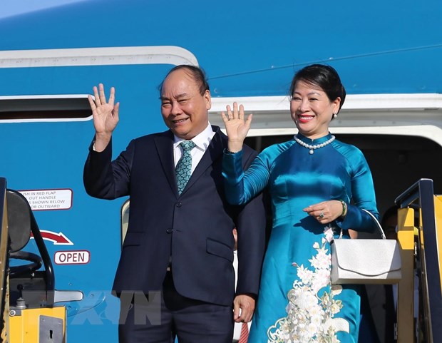 Thủ tướng Nguyễn Xuân Phúc và Phu nhân (Ảnh: Thống Nhất/TTXVN)
