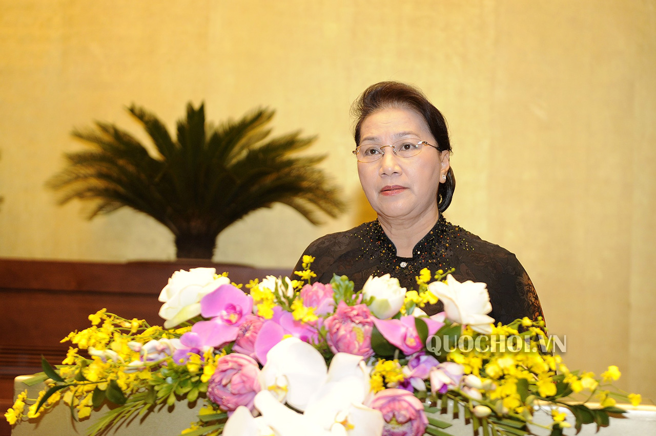 Chủ tịch Quốc hội Nguyễn Thị Kim Ngân phát biểu bế mạc Kỳ họp thứ 7 Quốc hội khóa XIV