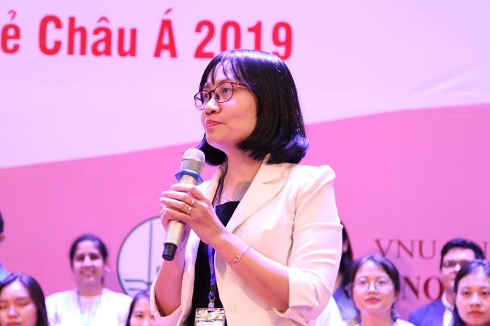PGS-TS. Nguyễn Anh Thu phát biểu tại lễ bế mạc Hội nghị kinh tế trẻ châu Á 2019