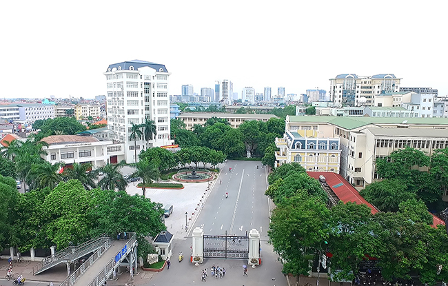 Một góc Đại học Quốc gia Hà Nội nhìn từ trên cao