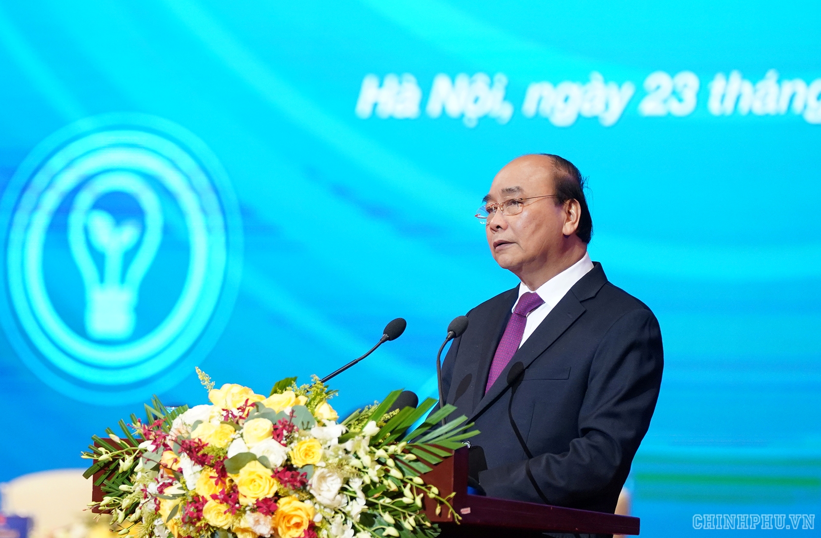 Thủ tướng Chính phủ Nguyễn Xuân Phúc tại Hội nghị Chính phủ với doanh nghiệp năm 2019