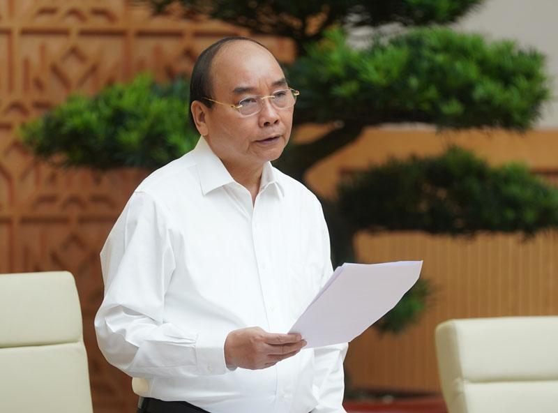 Thủ tướng Nguyễn Xuân Phúc phát biểu kết luận phiên họp (Ảnh: VGP)