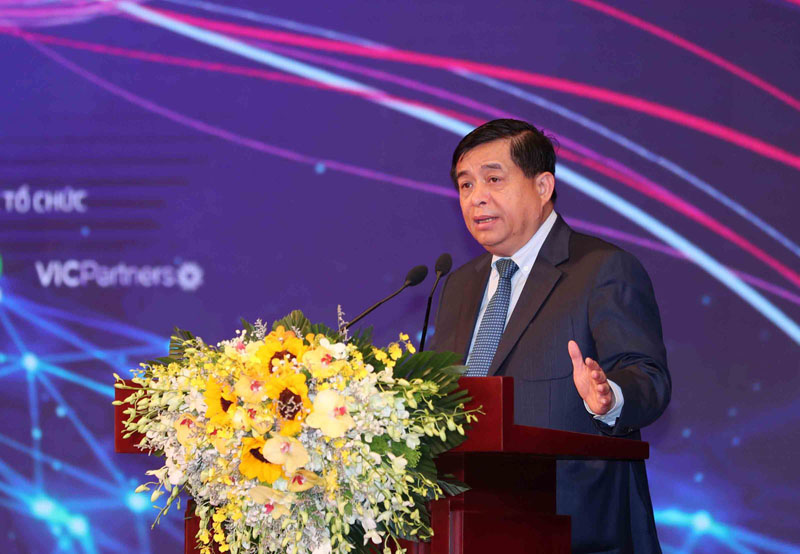 Bộ trưởng Nguyễn Chí Dũng phát biểu tại Diễn đàn Vietnam Venture Summit 2020 (Ảnh: Đức Trung/MPI)