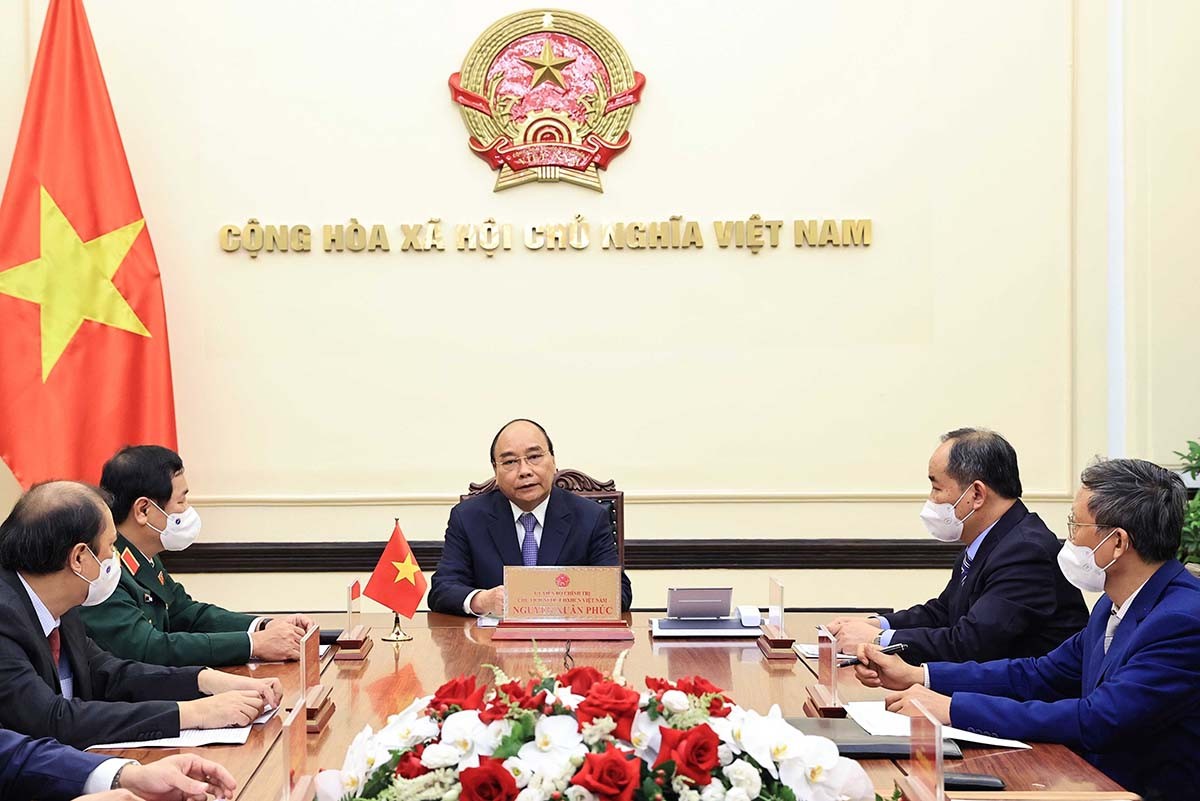 Chủ tịch nước Nguyễn Xuân Phúc điện đàm với Tổng thống Indonesia (Nguồn: TTXVN)