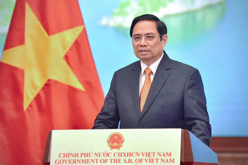 Thủ tướng khẳng định, Việt Nam sẵn sàng cùng các nước xây dựng khung pháp lý phù hợp, giúp kinh tế số phát triển mạnh mẽ, đóng góp và hài hòa với lợi ích chung của toàn xã hội. (Ảnh: Nhật Bắc)