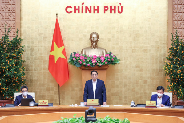 Thủ tướng Phạm Minh Chính chủ trì phiên họp Chính phủ thường kỳ tháng 1/2022 (Ảnh: Chinhphu.vn)