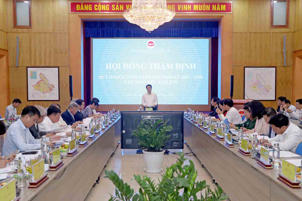 Phiên họp Hội đồng thẩm định Quy hoạch tỉnh An Giang thời kỳ 2021-2030, tầm nhìn 2050. (Ảnh: Đức Trung)