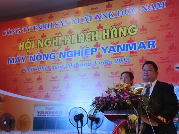 Tổng giám đốc Công ty TNHH Máy nông nghiệp Yanmar Việt Nam ông Yoshihi Okada phát biểu khai mạc hội nghị