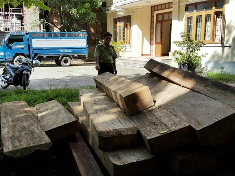 18 phách gỗ được vận chuyển bằng ôtô tải từ miền núi về xuôi. Ảnh: Đ.Đan