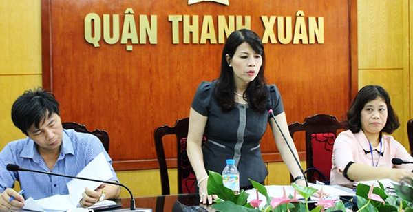 Bà Lê Mai Trang, Phó Chủ tịch quận Thanh Xuân (Ảnh: baogiaothong.vn)