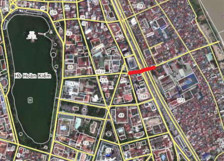 Vạch đỏ trong ảnh là tuyến đường hầm Hà Nội dự kiến đầu tư xây dựng