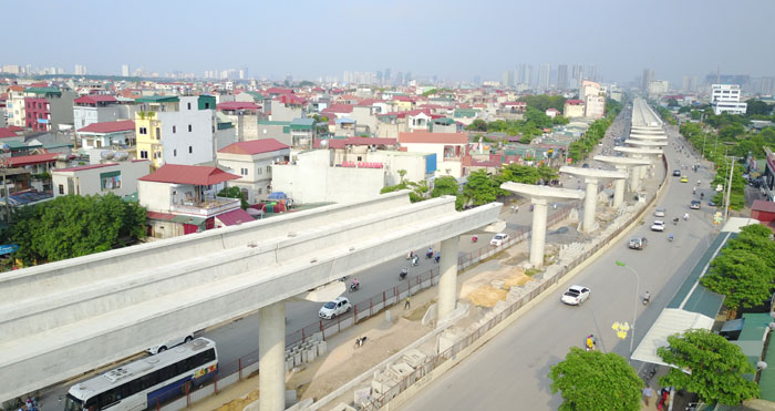 Dự án đường sắt đô thị Nhổn - Ga Hà Nội. Ảnh: Công Hùng