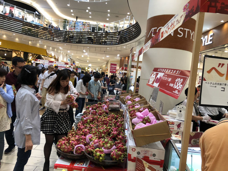 Người tiêu dùng tham quan gian hàng Việt Nam tại Nhật Bản