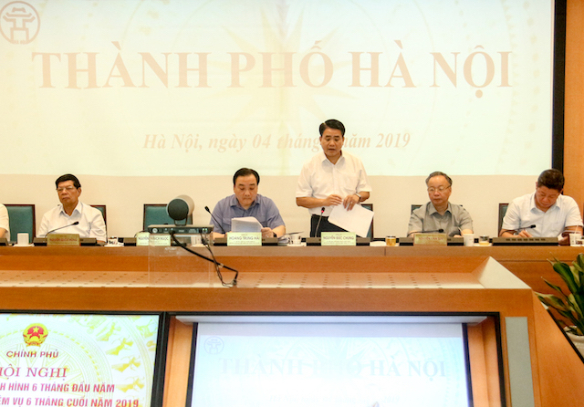Chủ tịch UBND TP Hà Nội Nguyễn Đức Chung phát biểu tham luận