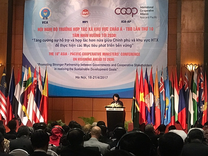 Phó Chủ tịch nước Đặng Thị Ngọc Thịnh phát biểu tại Hội nghị ICA - AP lần thứ 10
