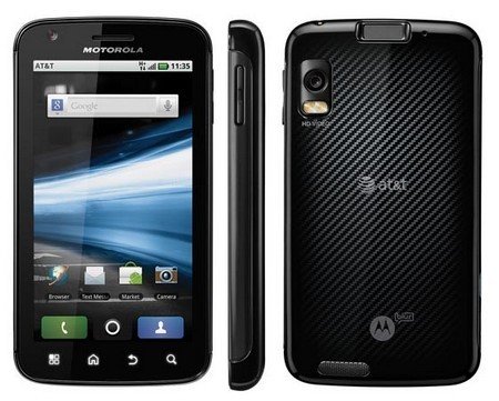 Motorola Atrix với cảm biến vân tay được tích hợp vào nút nguồn ở mặt sau của máy