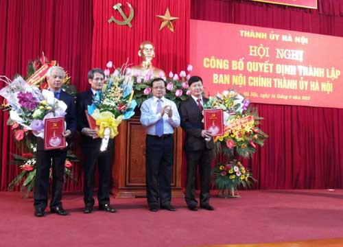 Thành lập Ban nội chính Thành ủy Hà Nội