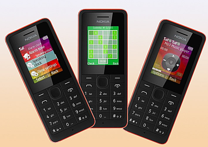 Nokia 106, 107: pin 35 ngày, giá 