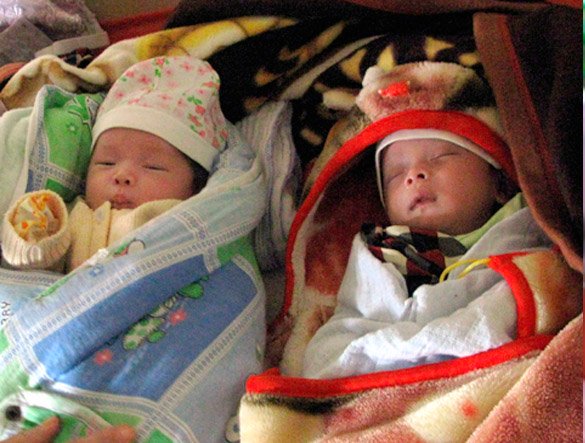Hà Nội: Ảnh hai bé song sinh được thụ tinh từ người cha đã mất 3 năm