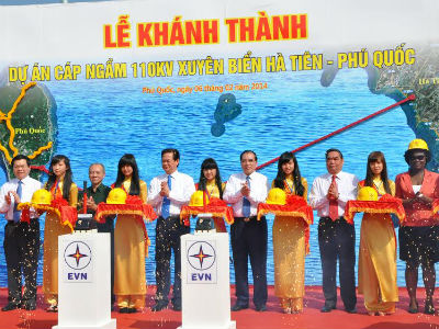 khánh thành tuyến cáp điện xuyên biển Hà Tiên - Phú Quốc