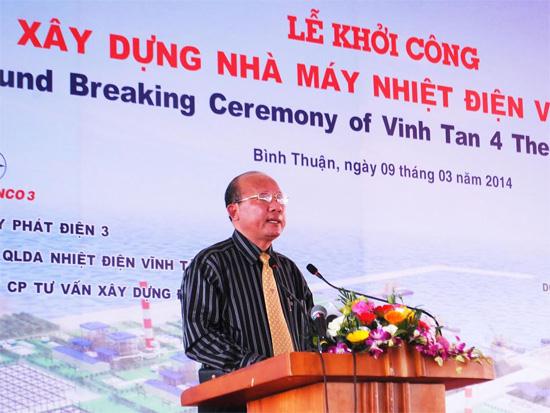 Chủ tịch UBND tỉnh Bình Thuận, ông Lê Tiến Phương, Nhiệt điện Vĩnh Tân 4