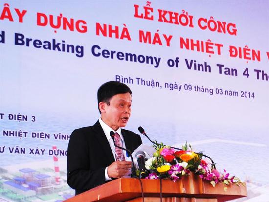 Ông Nguyễn Văn Lê, Chủ tịch HĐTV Tổng công ty Phát điện 3, nhiệt điện vĩnh tân 4