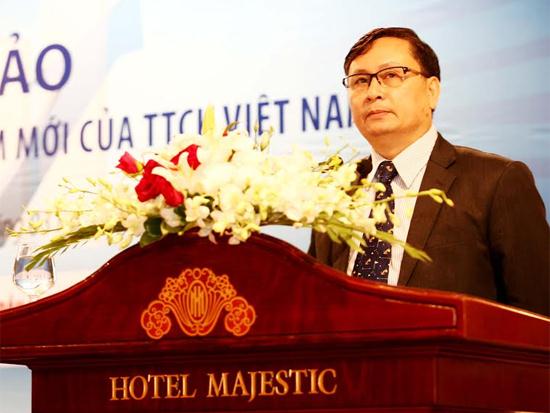 Ông Nguyễn Sơn, Vụ trưởng Vụ Phát triển thị trường (Ủy ban Chứng khoán Nhà nước) phát biểu tại Hội thảo