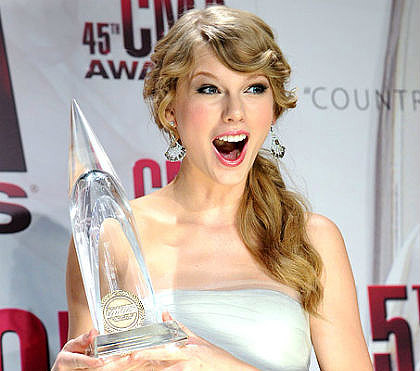 Đặc trưng biểu cảm của Taylor Swift khi được vinh danh