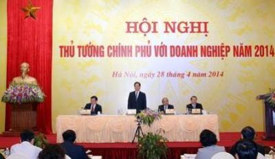 Hội nghị Thủ tướng Chính phủ với doanh nghiệp năm 2014 sáng 28/4, tại Hà Nội.
