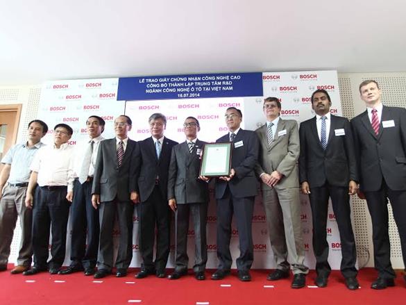 Bosch Việt Nam được cấp giấy chứng nhận công nghệ cao