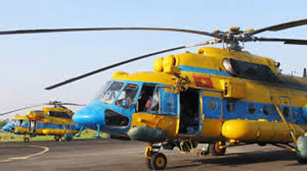 Điều 6 máy bay trực thăng ứng phó với bão Rammasun vào Quảng Ninh