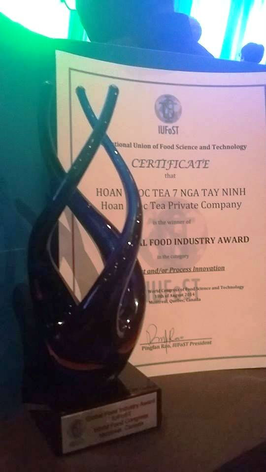 Giải thưởng IUFoST 2014 của Trà Hoàn Ngọc 7 Nga Tây Ninh