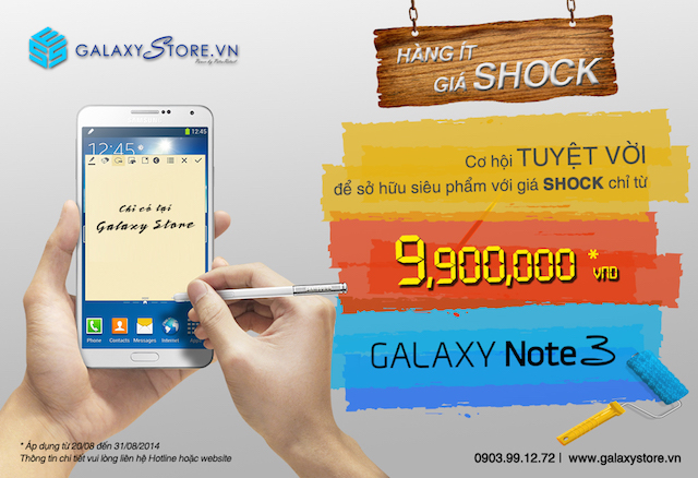 Sắm Galaxy Note 3 với giá chỉ 9,99 triệu đồng