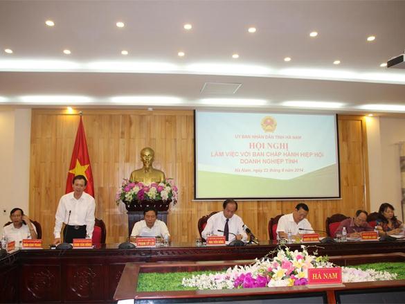 Lãnh đạo Hà Nam làm việc với Hiệp hội Doanh nghiệp tỉnh