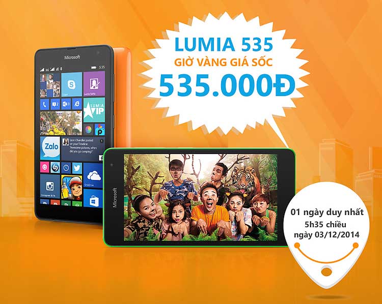 Mua ngay Lumia 535 chỉ với 535.000 đồng