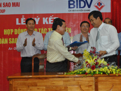 BIDV Kiên Giang hợp tác chiến lược với Sao Mai An Giang