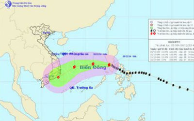 Bão Hagupit đang tiến vào biển Đông