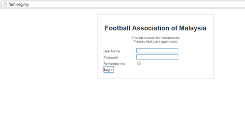 web của Liên đoàn bóng đá Malaysia và Việt Nam cùng sập